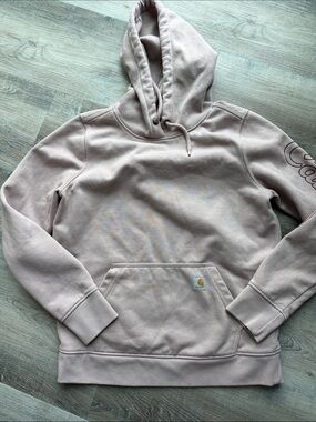 Carhartt Pullover Hoodie in Pale Blush sz m RAIN DEFENDER